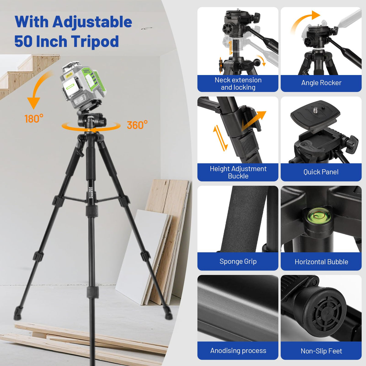 360 Self Leveling Green Laser Level with Tripod I770389