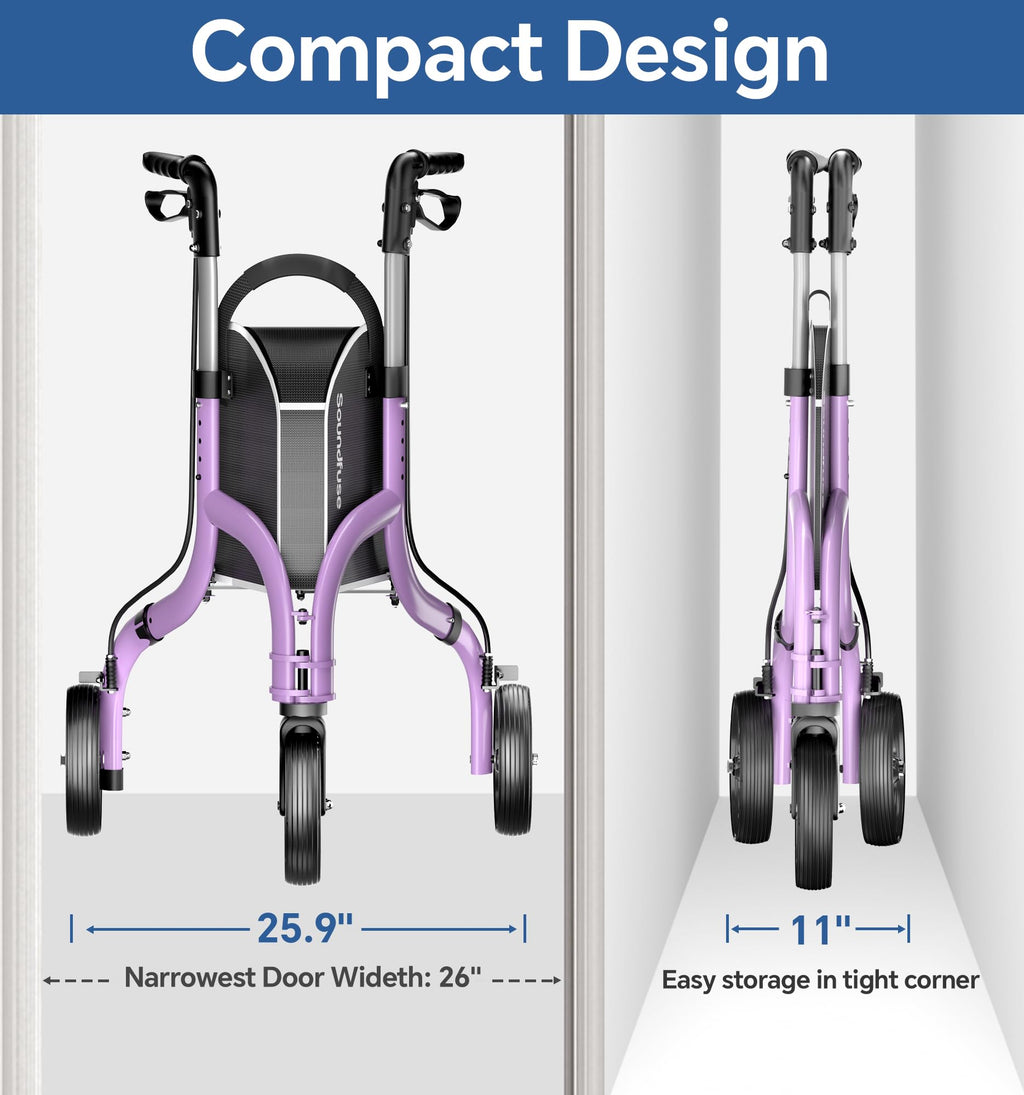 Lightweight Foldable Aluminum 3 Wheel Walkers D376143