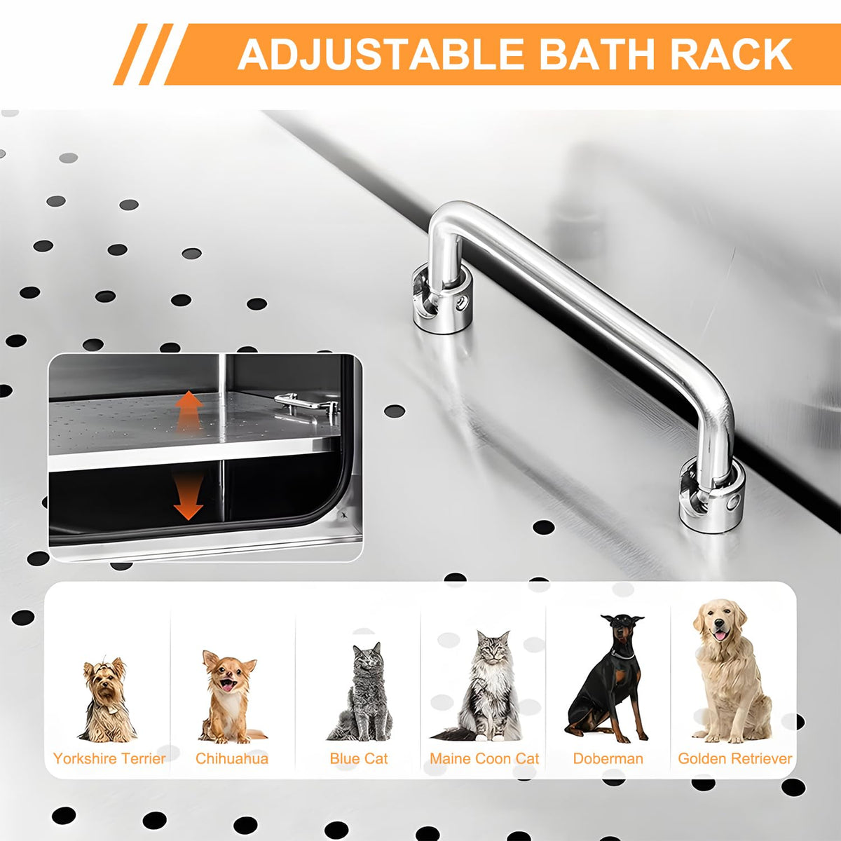 Stainless Steel Dog Washing Station with Stairs I414223