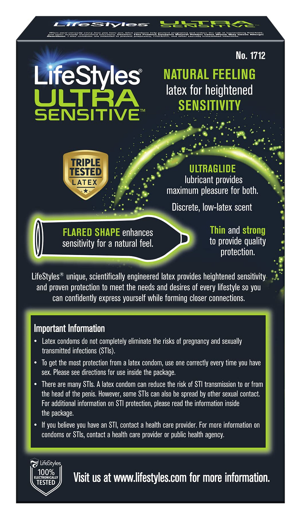 Ultra Sensitive Lubricated Latex Condoms, 12 Count X1149