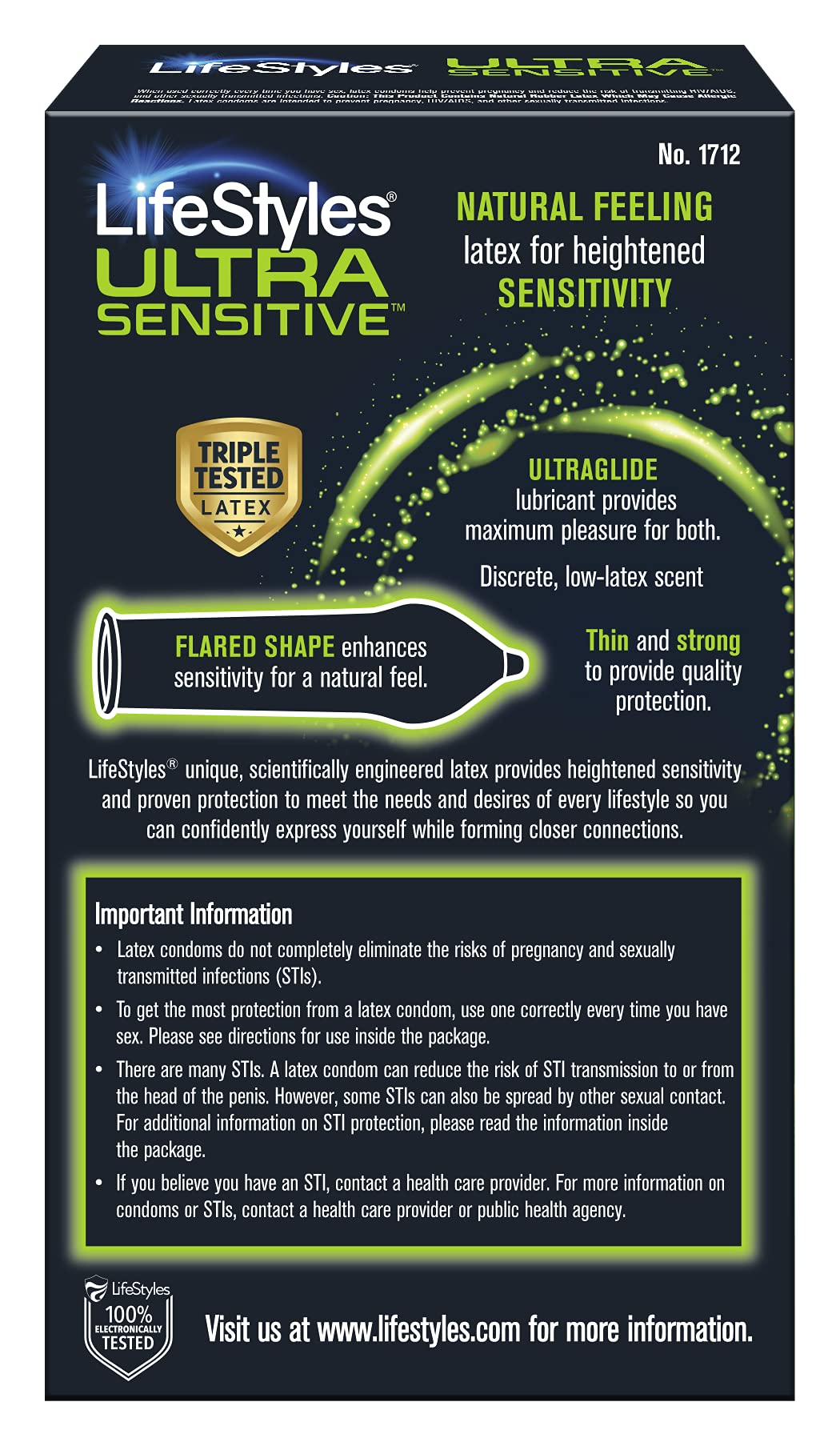 Ultra Sensitive Lubricated Latex Condoms, 12 Count X1149