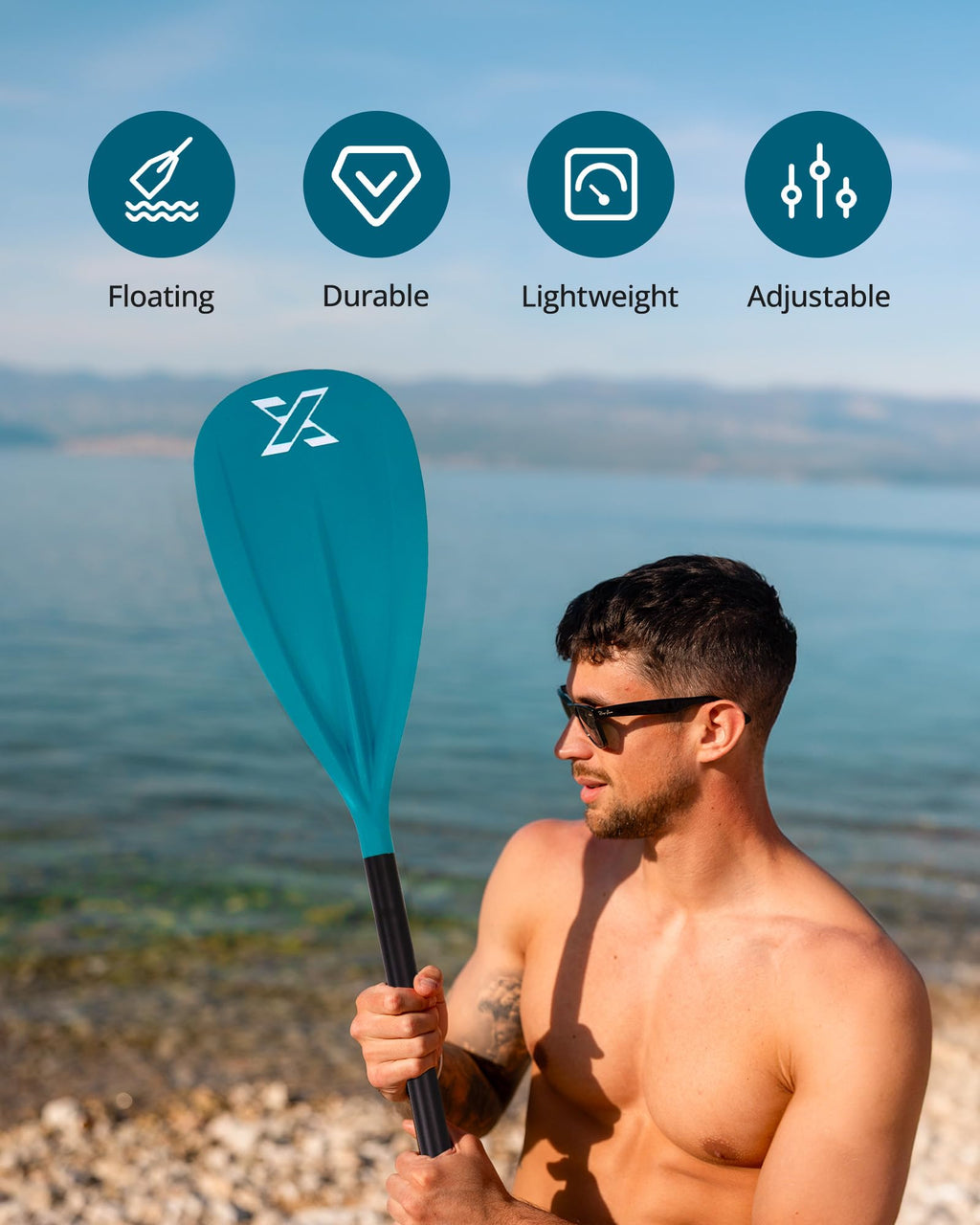 Adjustable SUP Paddle with Fiber Blade L107446