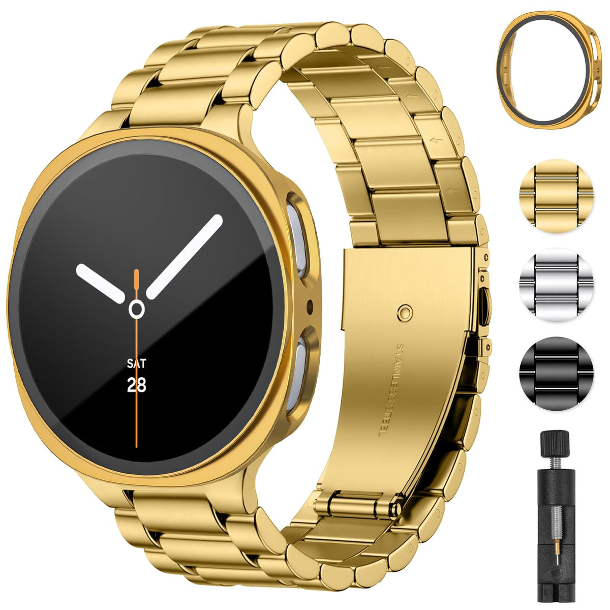 Stainless Steel Band and Case for Samsung Galaxy Watch 8 9 44mm 40mm I672