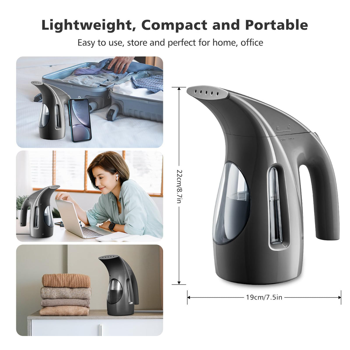 Portable Handheld 240ml 700W Clothes Steamer E950662