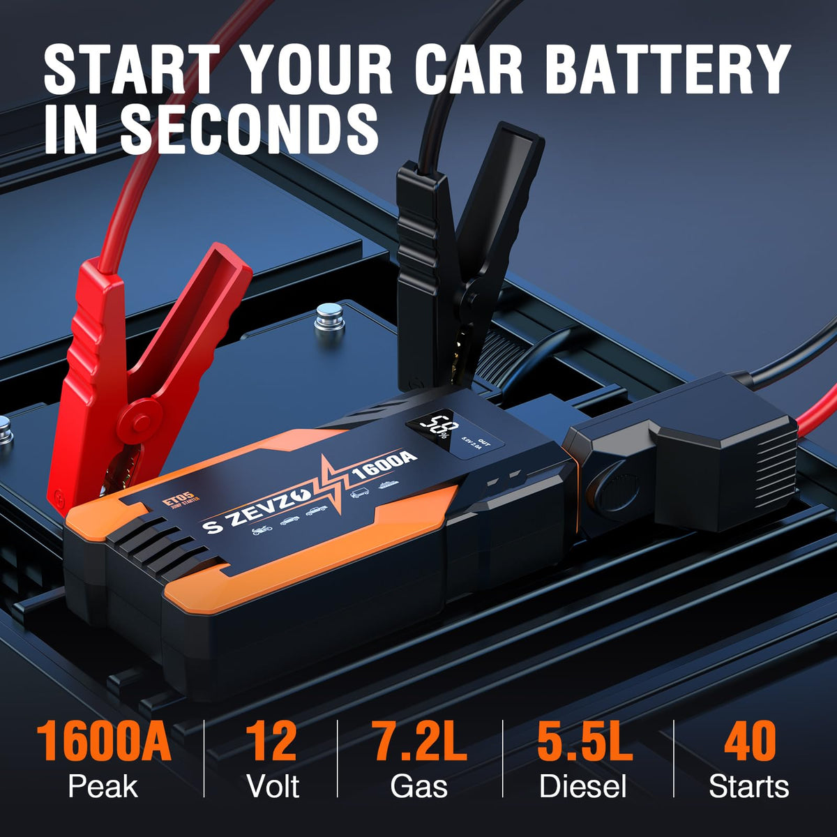 1600A Peak Portable Jump Starter S535