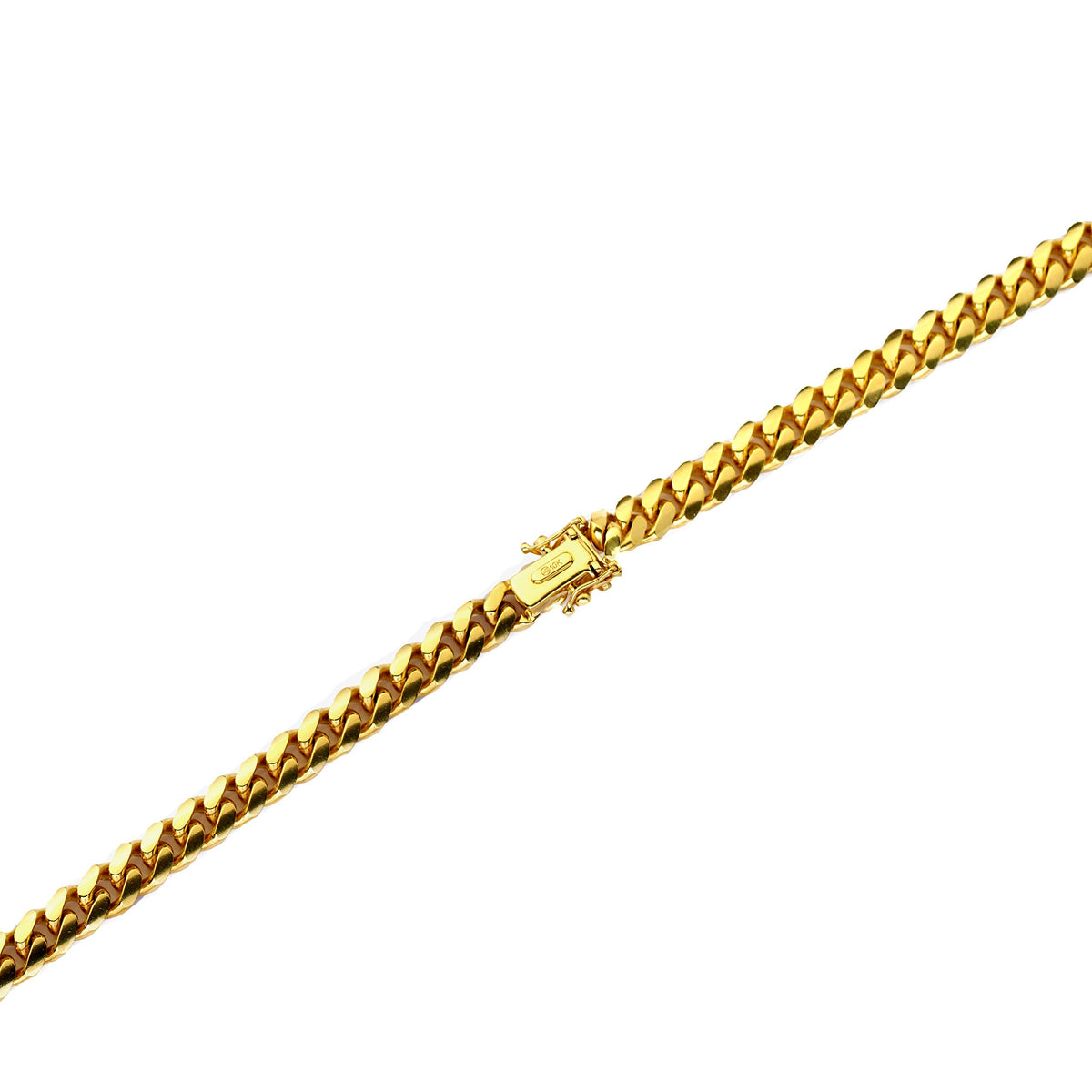 10K Yellow Gold 4mm Cuban Link Chain Necklace V95374