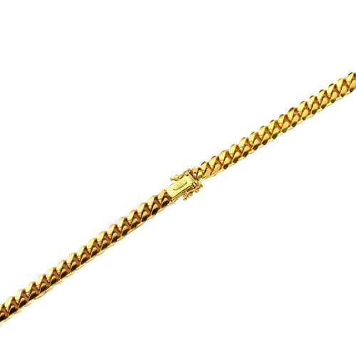 10K Yellow Gold 4mm Cuban Link Chain Necklace V95374