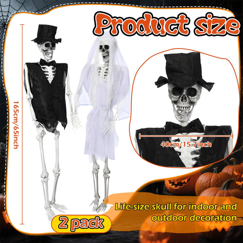 2 Set 5.4 Ft Posable Skeleton Decor L265312