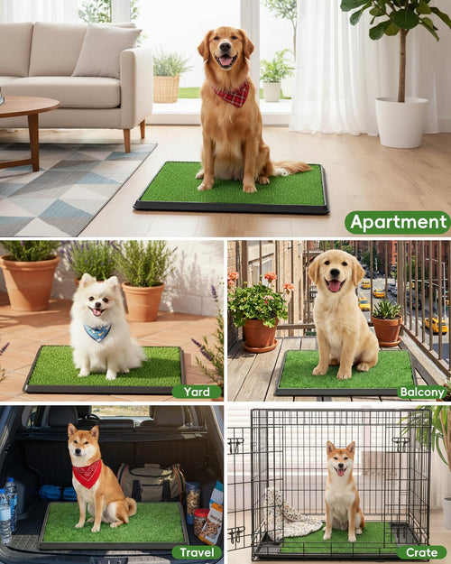 25" x 20" Artificial Grass Dog Potty Training Pad with Tray K7465