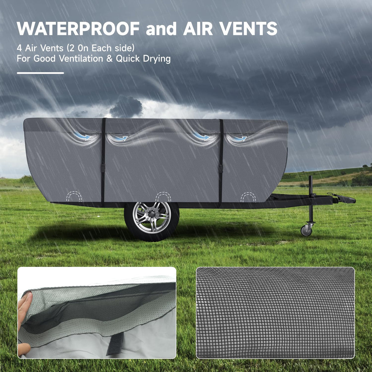 Waterproof Anti-UV Pop Up Camper Cover Fits 14'-16' Trailers H450063