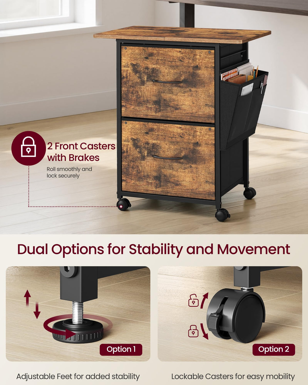 2-Drawer File Cabinet with Storage L863208