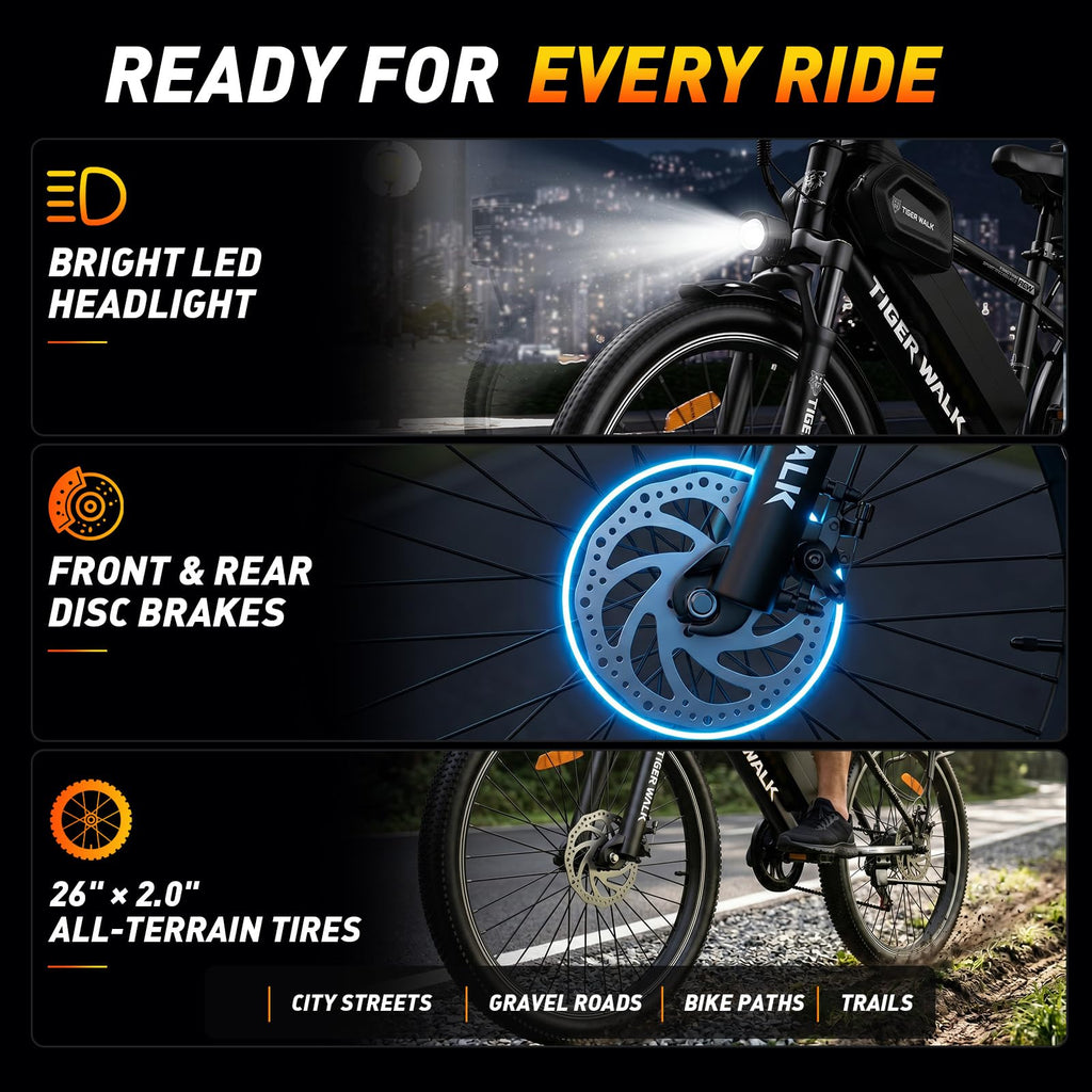 26" Electric Mountain Bike 48V 10Ah 7-Speed O5274