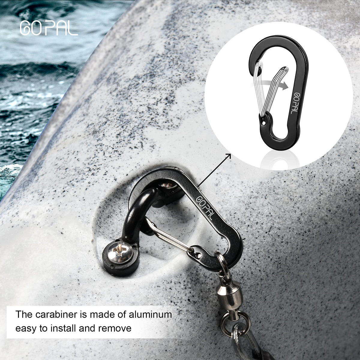 Heavy Duty Kayak Paddle Leash, Retractable Fishing Rod Tether, 2 Pack T4621