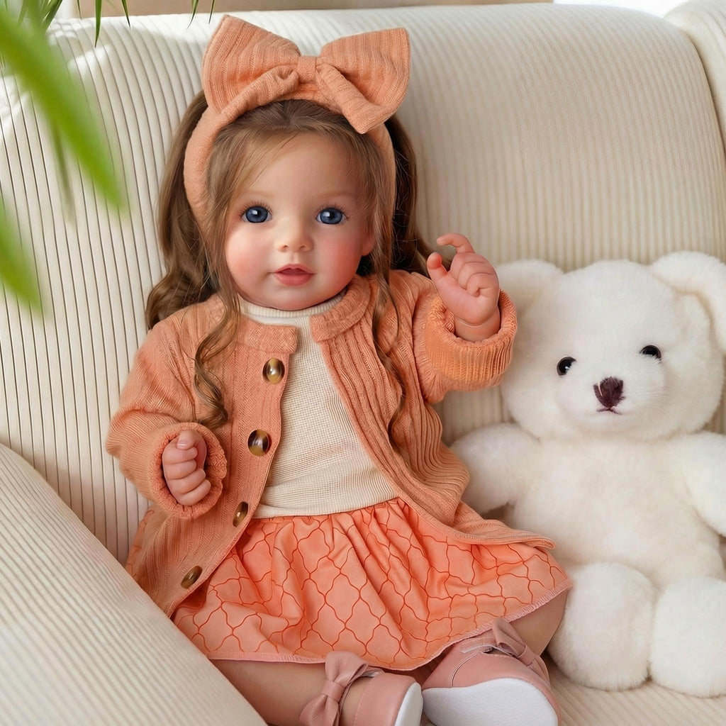20 Inch Reborn Baby Dolls with Brown Hair T3496