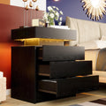 Black 3 Drawer Nightstand with Charging Station Z21483