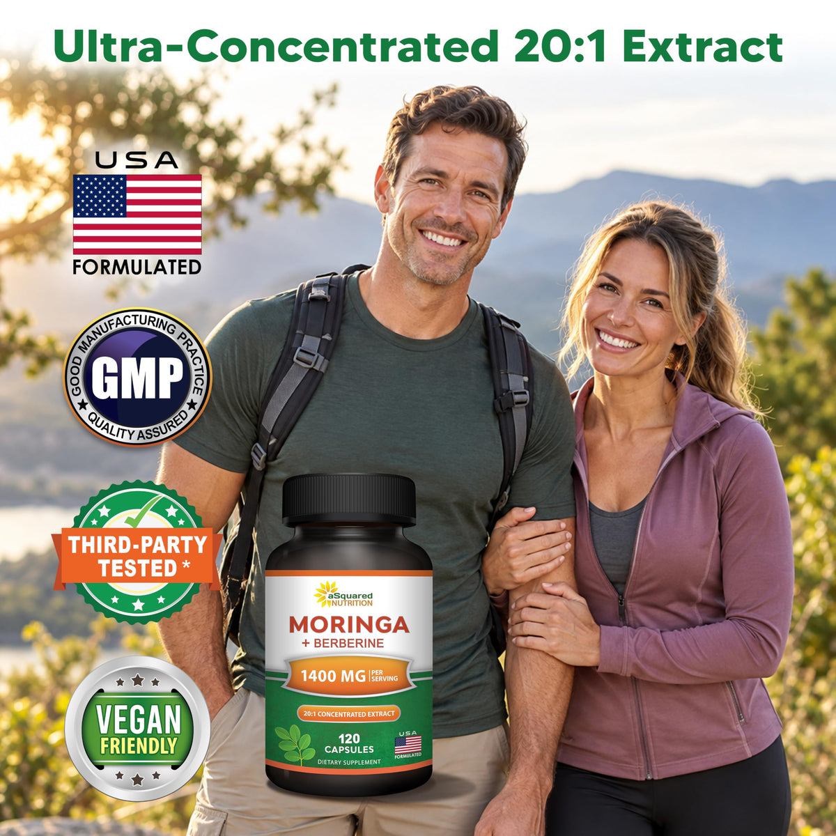 Moringa with Berberine Supplement 120 Capsules B3547