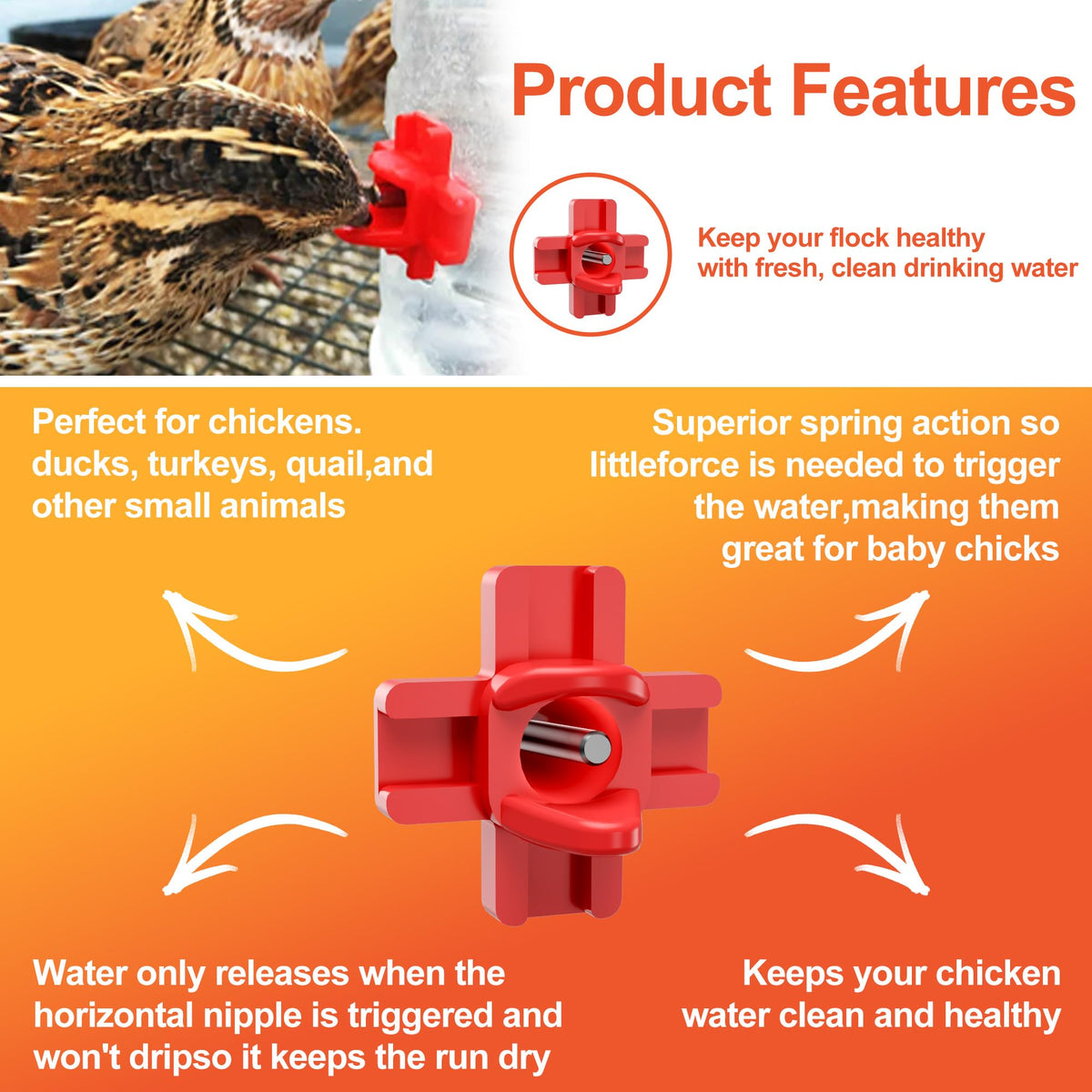 Automatic Chicken Waterer Nipples 20 Pack P628
