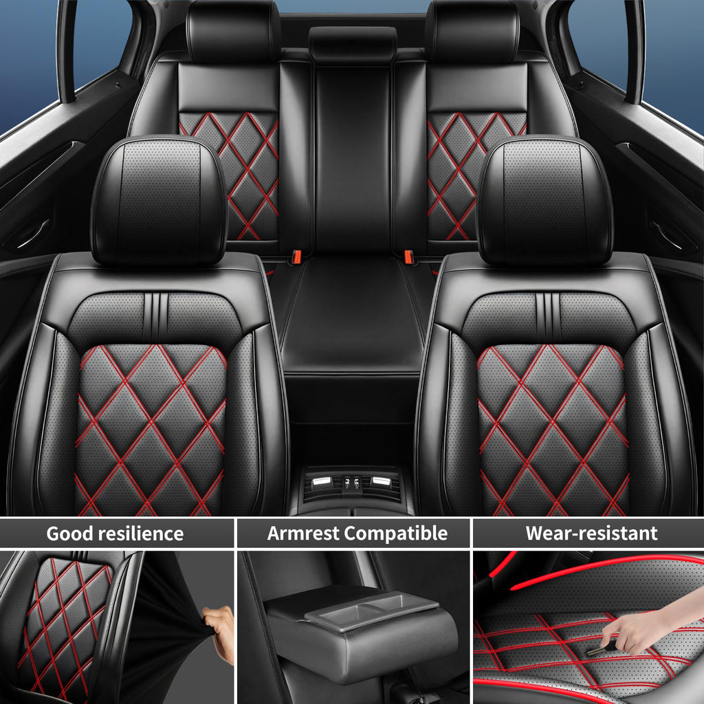 Car Seat Covers Red Black N4929