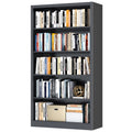 5 Tier Black Metal Bookcase with Adjustable Shelves K83940
