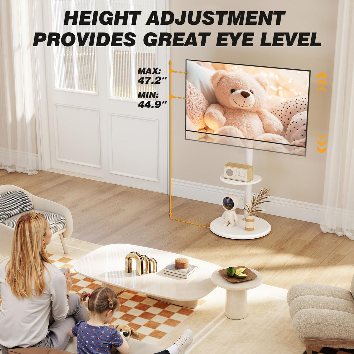 Rolling Mobile TV Stand for 32-65 Inch Flat Screen TVs C22386
