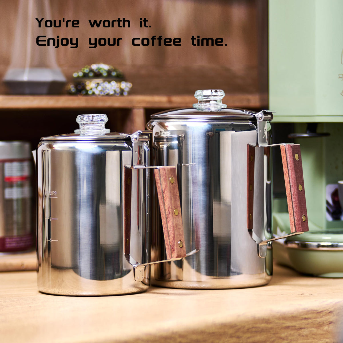 Stainless Steel 9 Cup Camping Coffee Percolator V207171