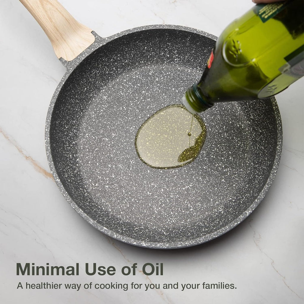 Non Stick 10 Inch Granite Skillet with Glass Lid Z269