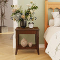 Solid Wood End Table with Storage Shelf X509