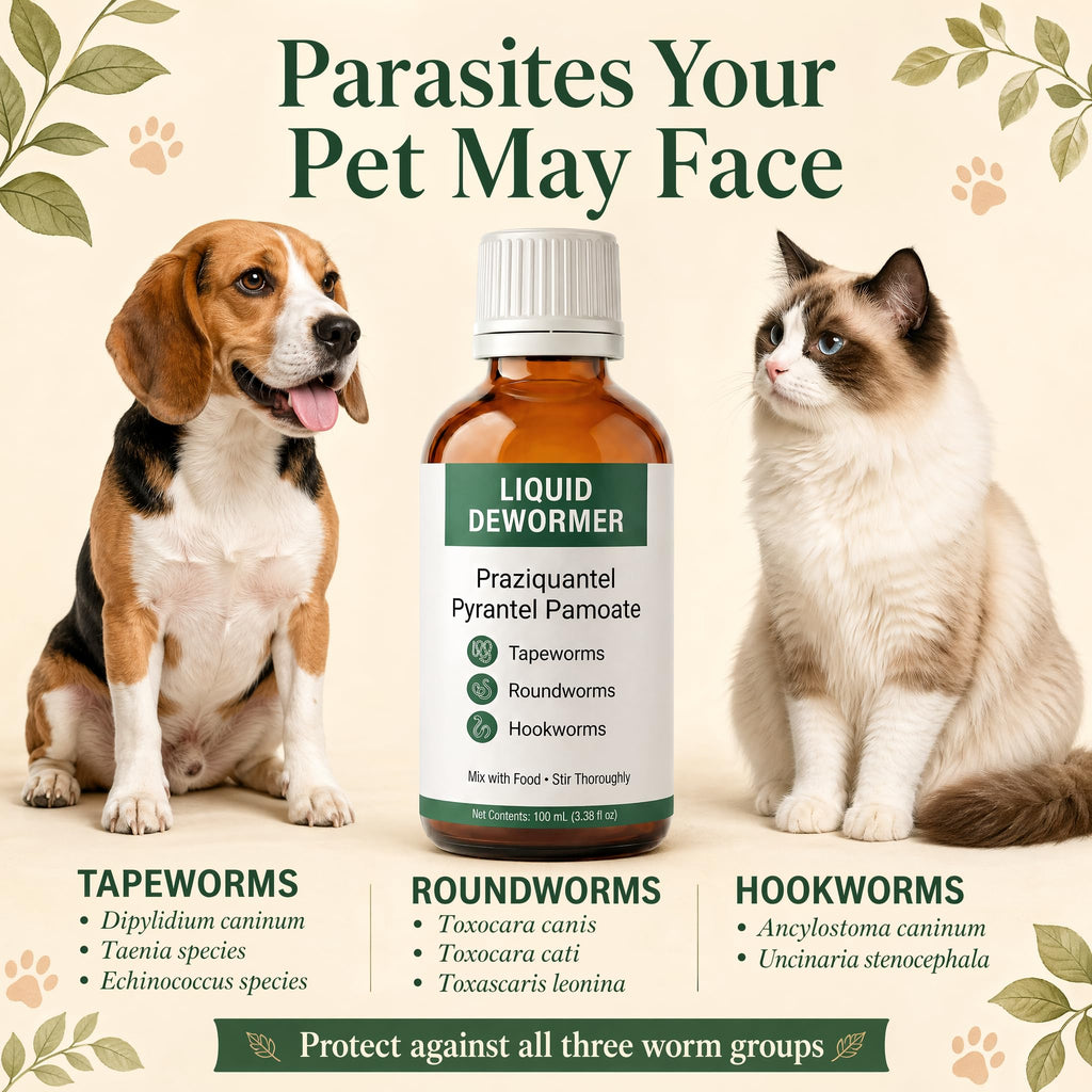 Liquid Dewormer, Praziquantel & Pyrantel Pamoate, 3.38 fl oz O951