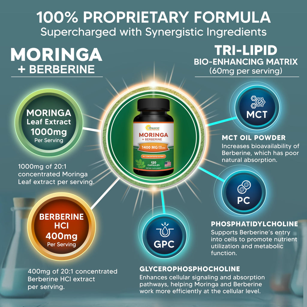 Moringa with Berberine Supplement 120 Capsules B3547