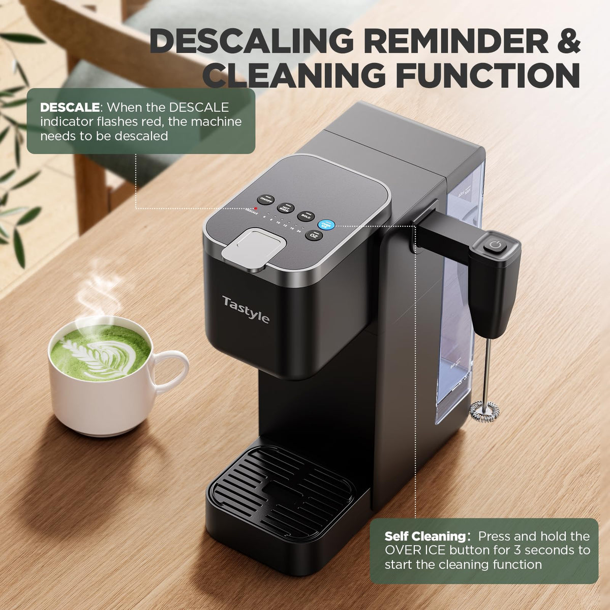 Single Serve Coffee Maker with Milk Frother R617