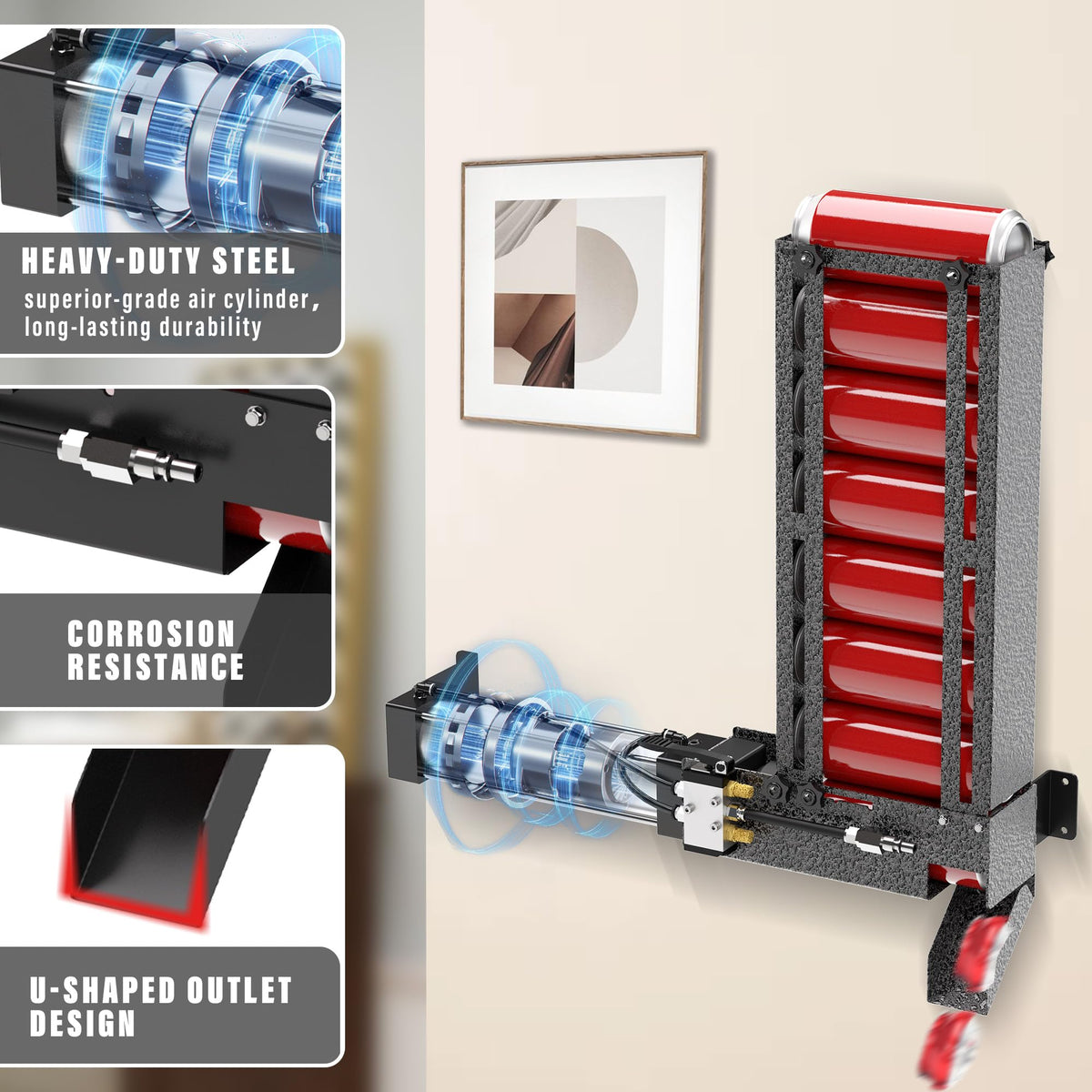 Heavy Duty Aluminum Can Crusher Wall Mounted 12oz 16oz E99665