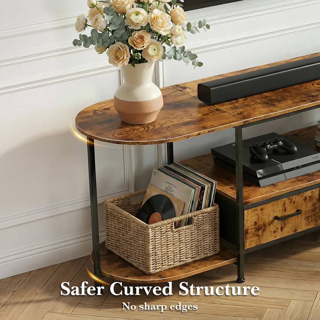63" TV Stand with 2 Fabric Drawers L86863
