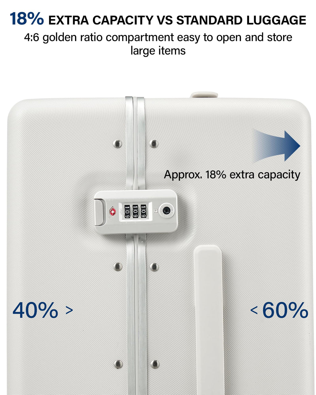 20 Inch Zipperless Aluminum Frame Hard Shell PC Carry-On Luggage with TSA Lock G18232