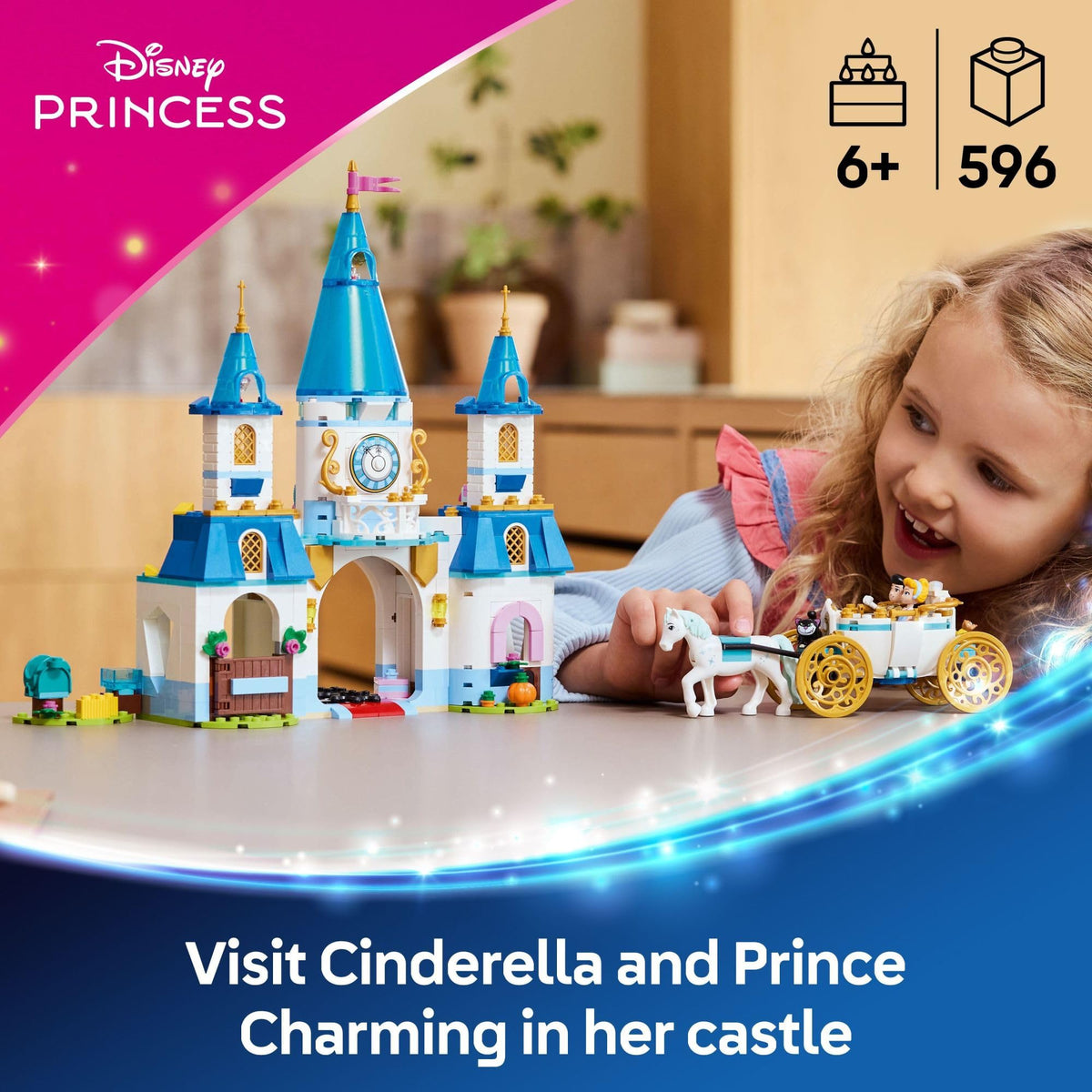 Disney Princess Castle Building Toy with 2 Minidolls V356798