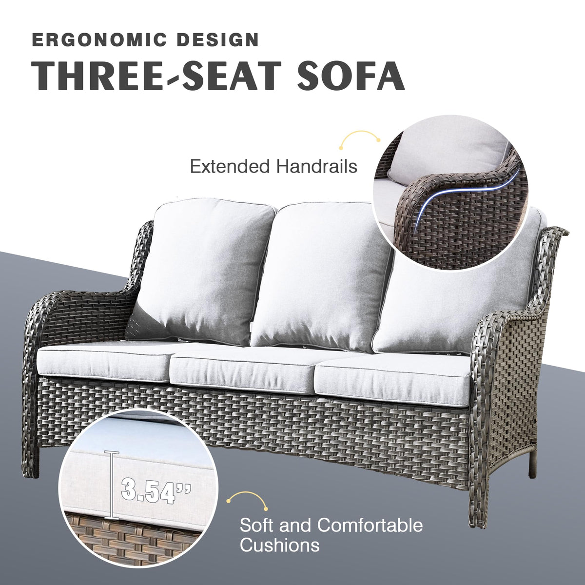 6 Piece Wicker Patio Furniture Set with Fire Pit Table F626257