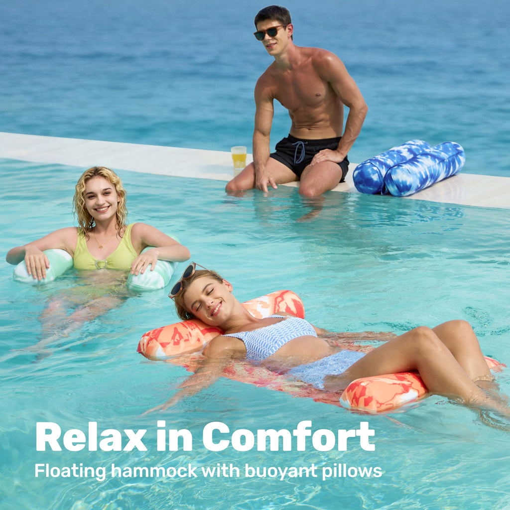 3 Pack 4-in-1 Inflatable Pool Floats Water Hammock Lounges W702