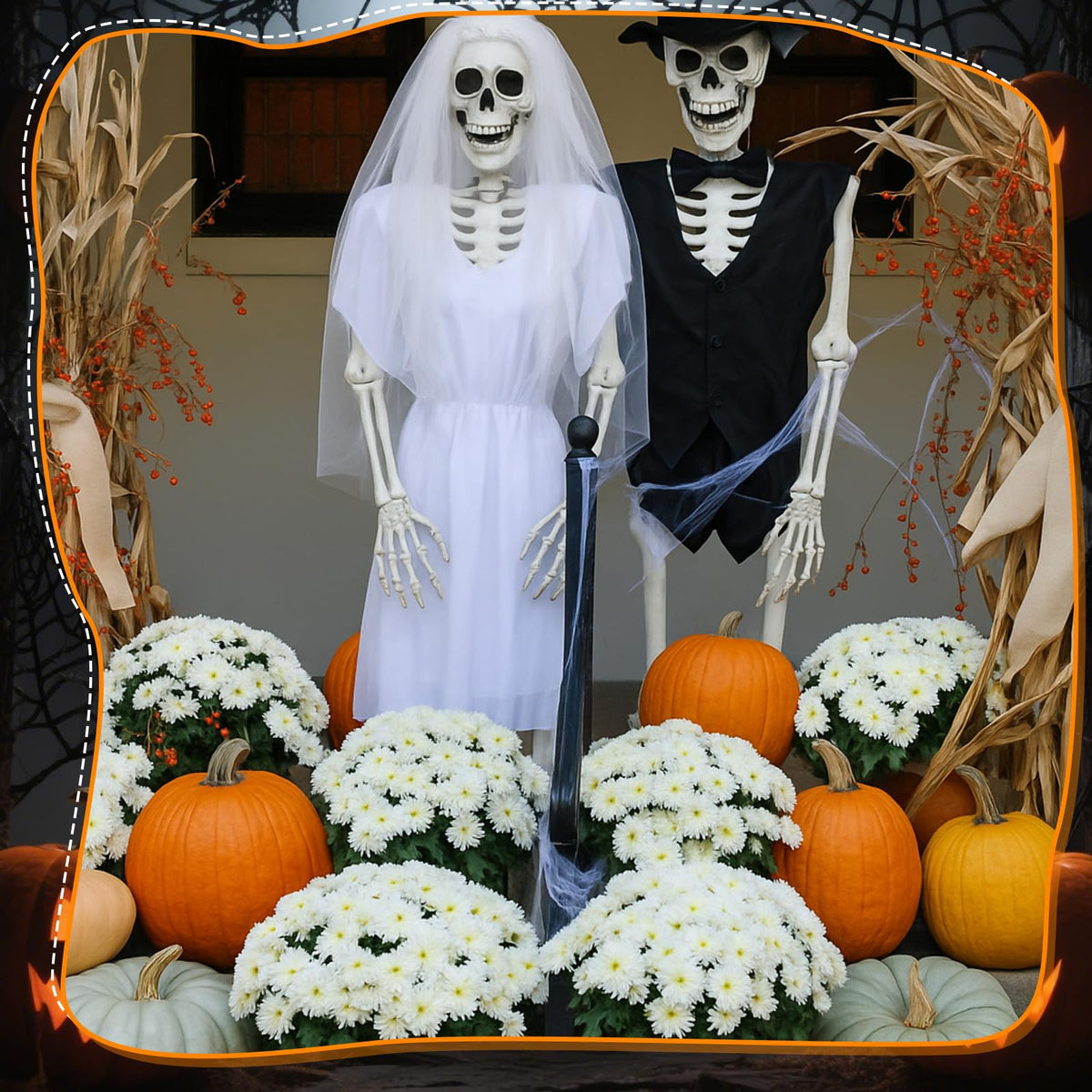 2 Set 5.4 Ft Posable Skeleton Decor L265312