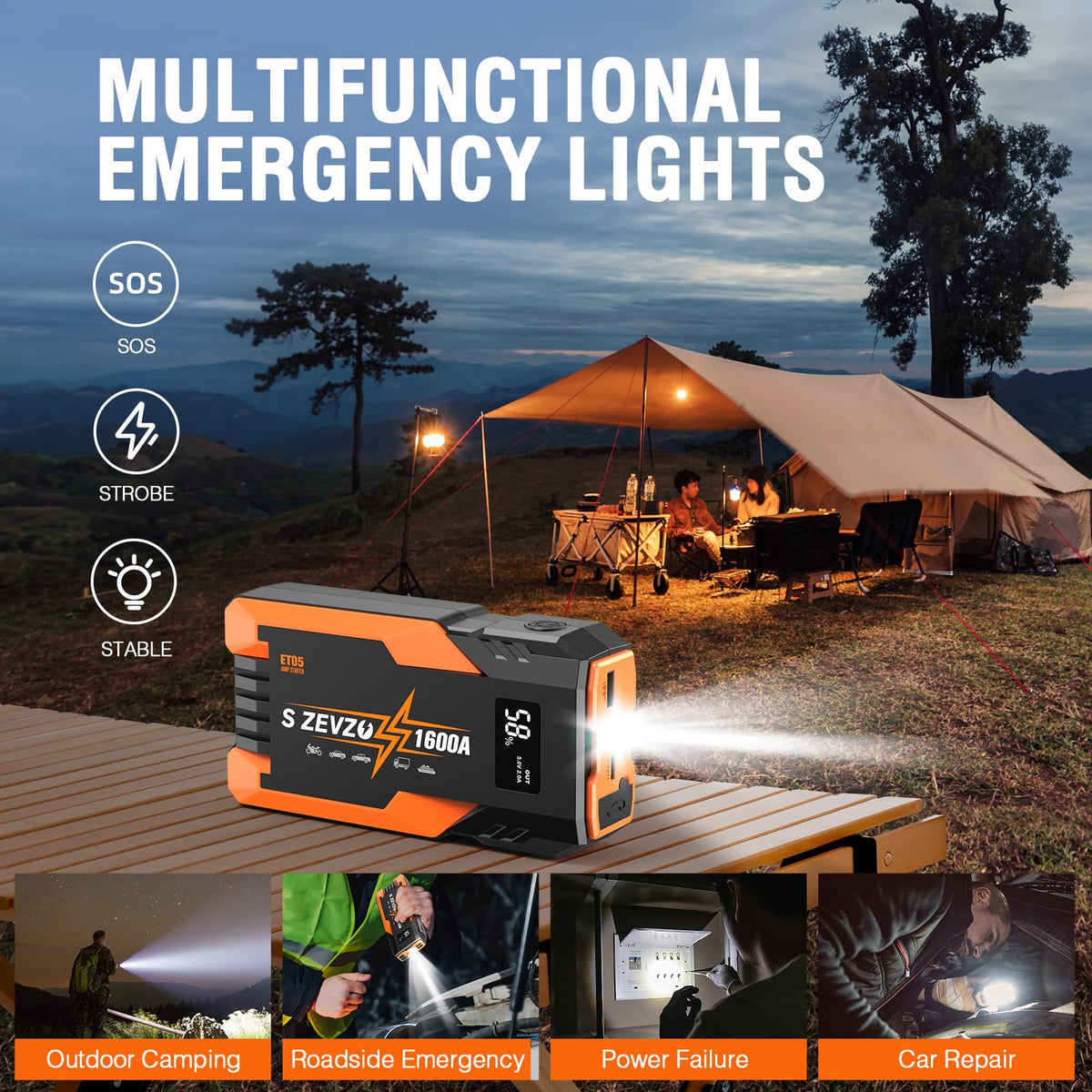 1600A Peak Portable Jump Starter S535