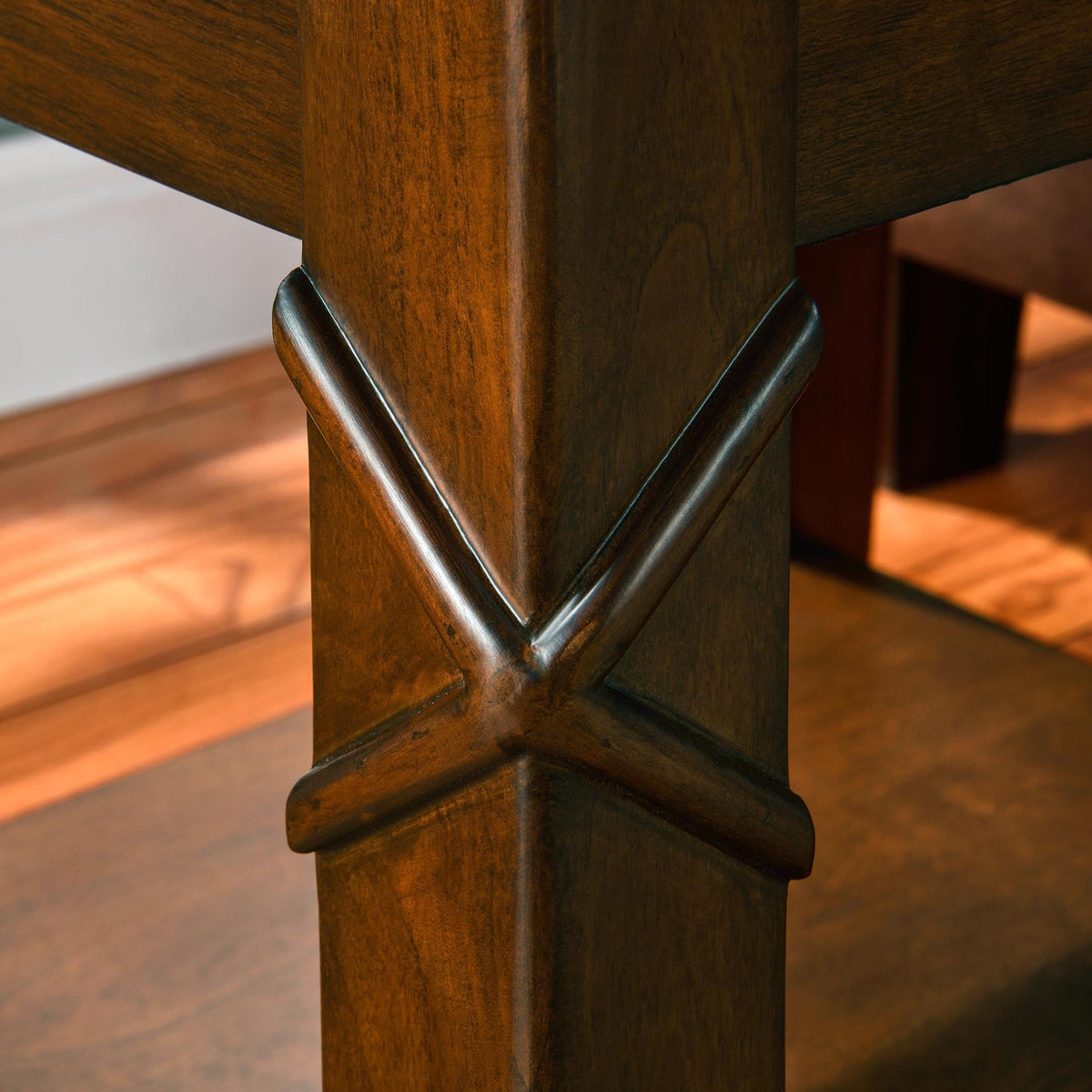 Solid Wood End Table with Storage Shelf X509