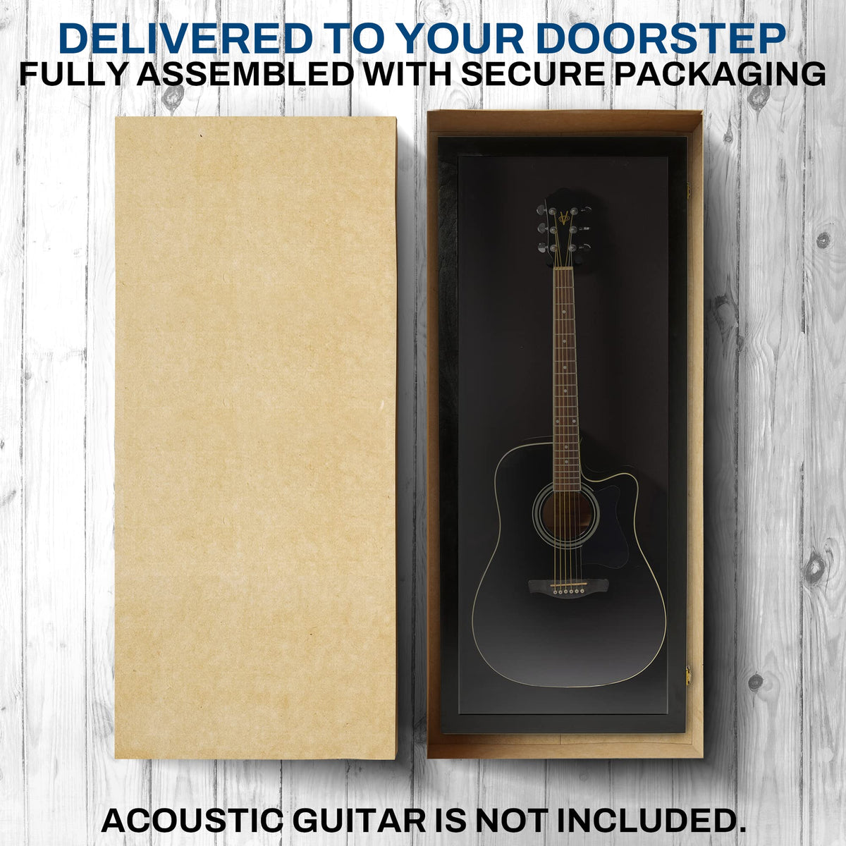 Acoustic Guitar Display Case Wall Mount Black X59475
