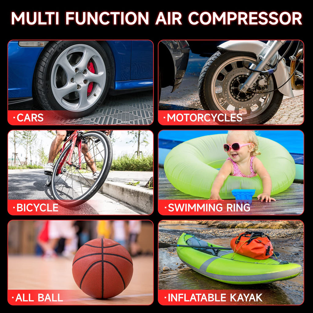 Portable Car Battery Jump Starter with Air Compressor 260PSI 1000Amp T523