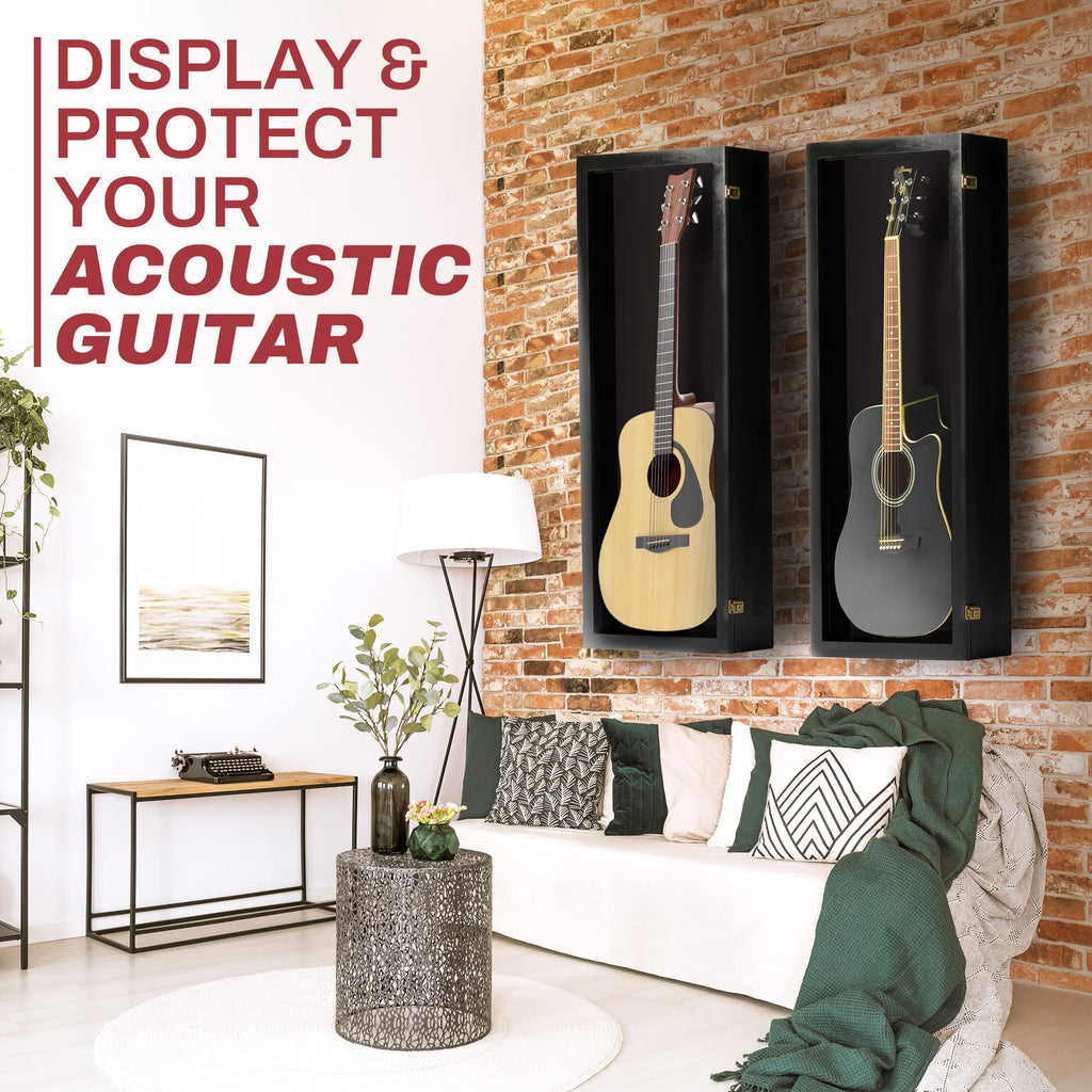 Acoustic Guitar Display Case Wall Mount Black X59475