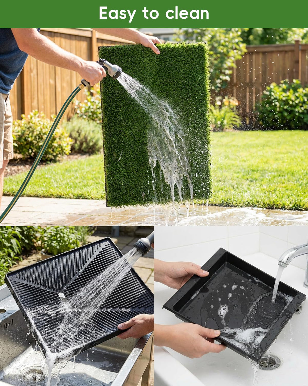 25" x 20" Artificial Grass Dog Potty Training Pad with Tray K7465