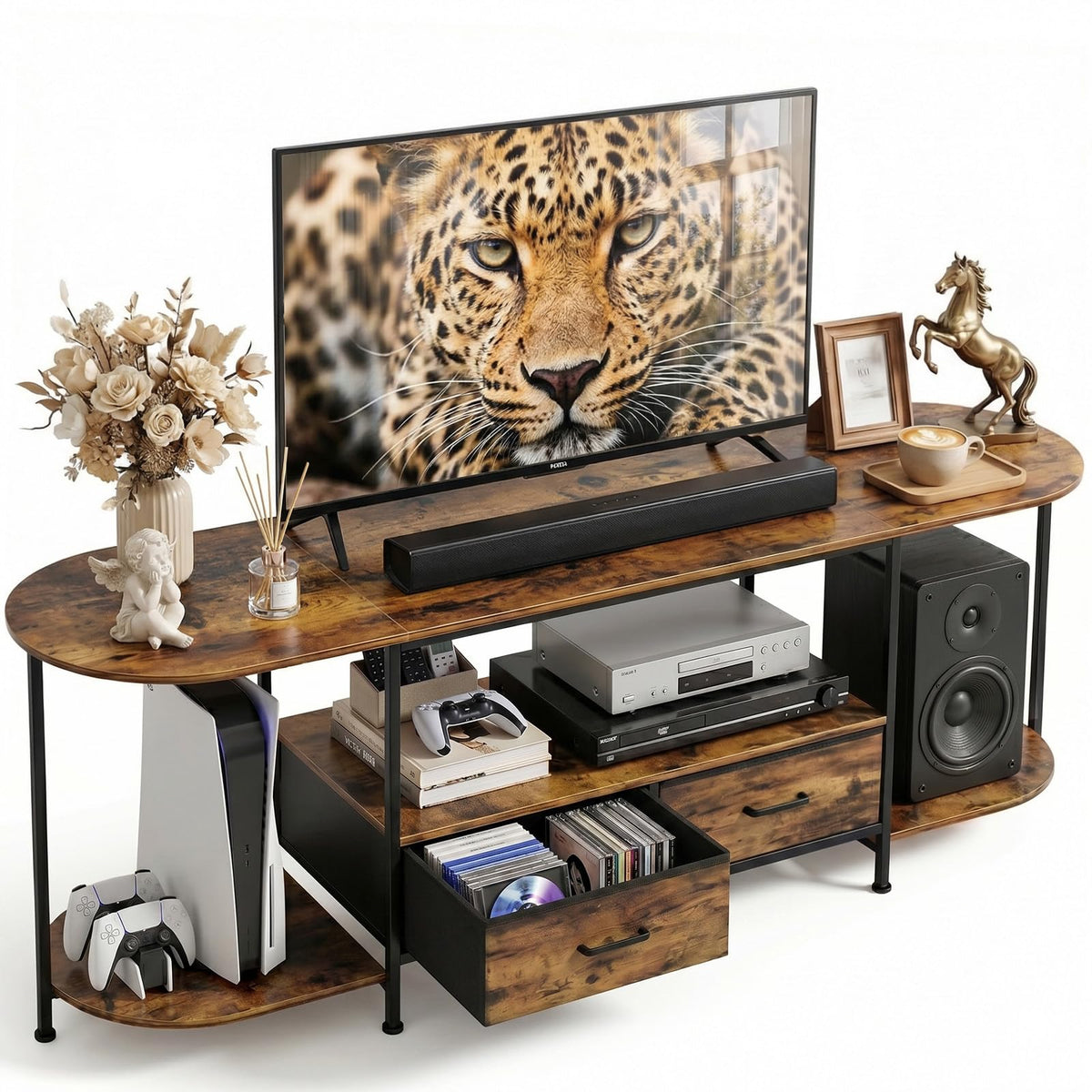 63" TV Stand with 2 Fabric Drawers L86863
