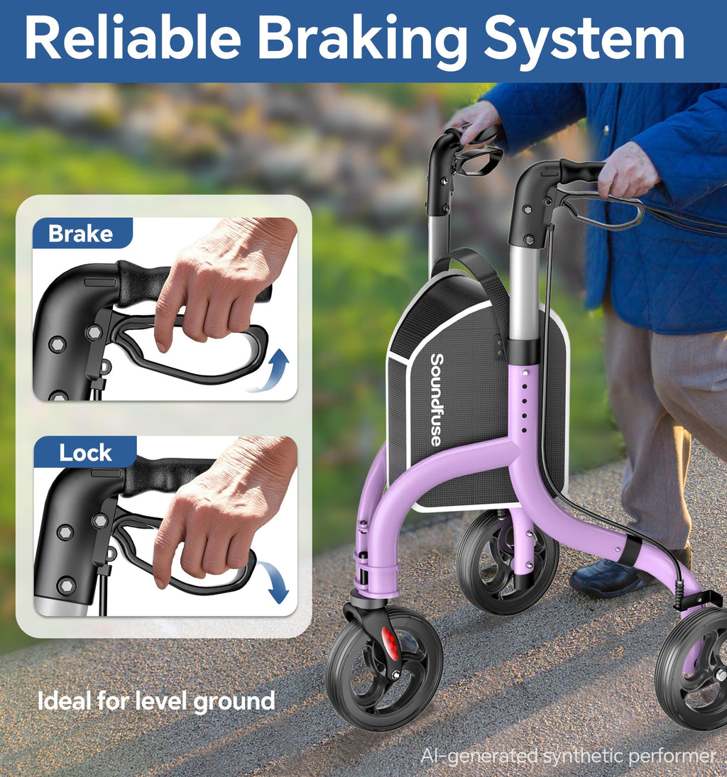 Lightweight Foldable Aluminum 3 Wheel Walkers D376143