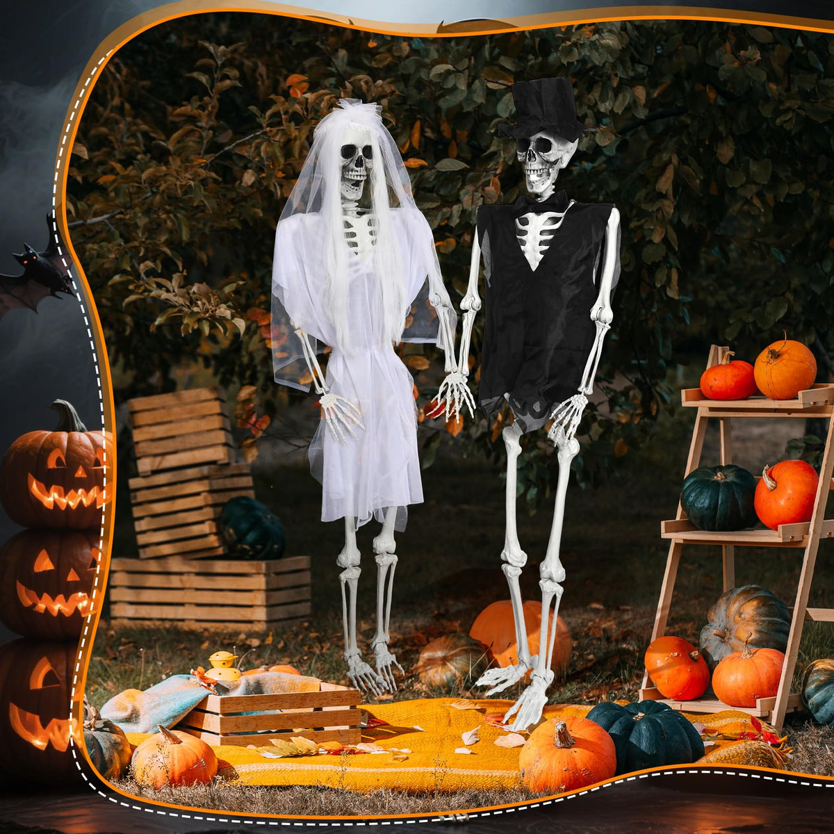 2 Set 5.4 Ft Posable Skeleton Decor L265312