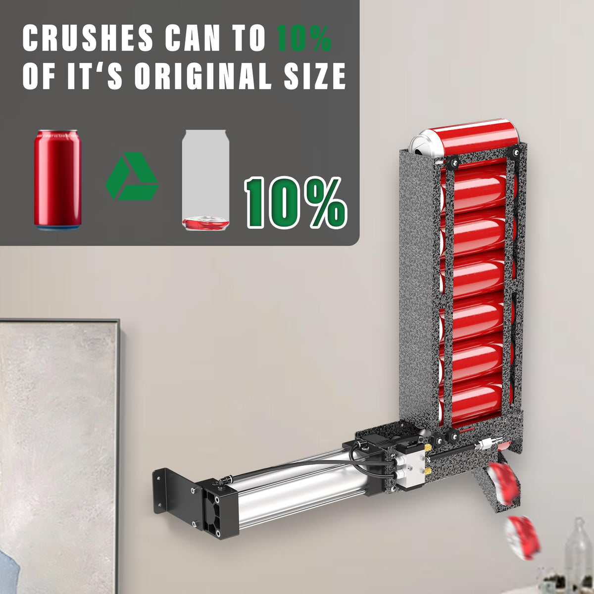 Heavy Duty Aluminum Can Crusher Wall Mounted 12oz 16oz E99665