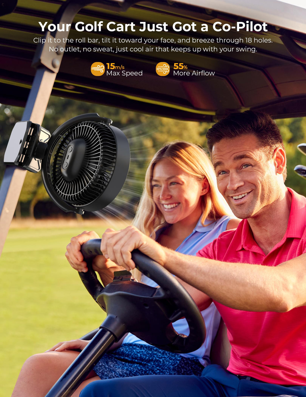 10000mAh Rechargeable 8 Inch Clip on Fan Black F524757
