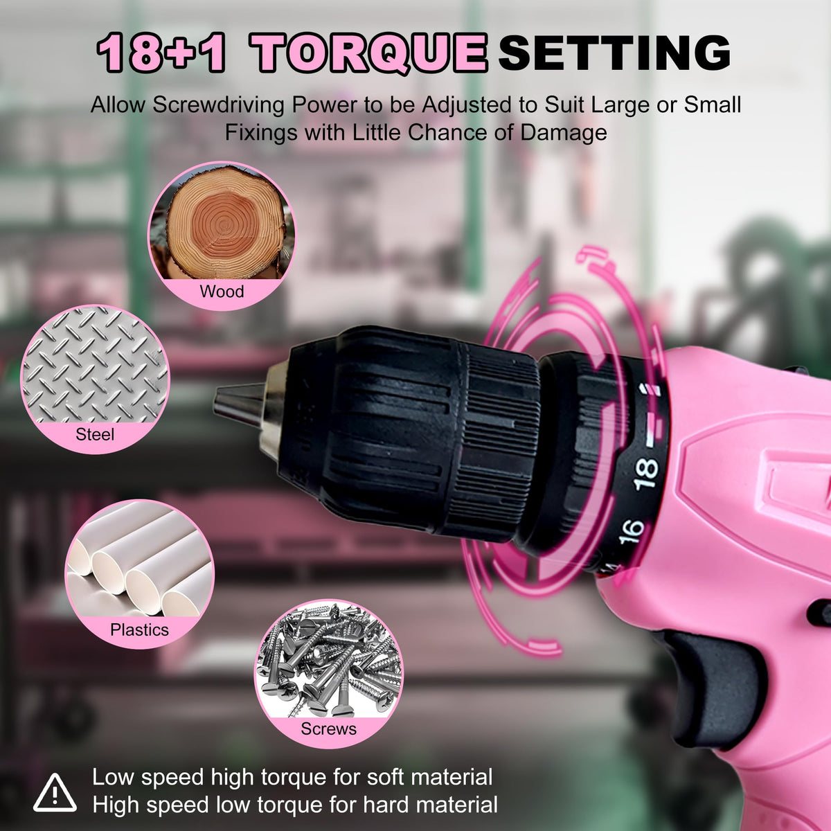 Pink 12V Cordless Drill Set with Battery and Charger J869392