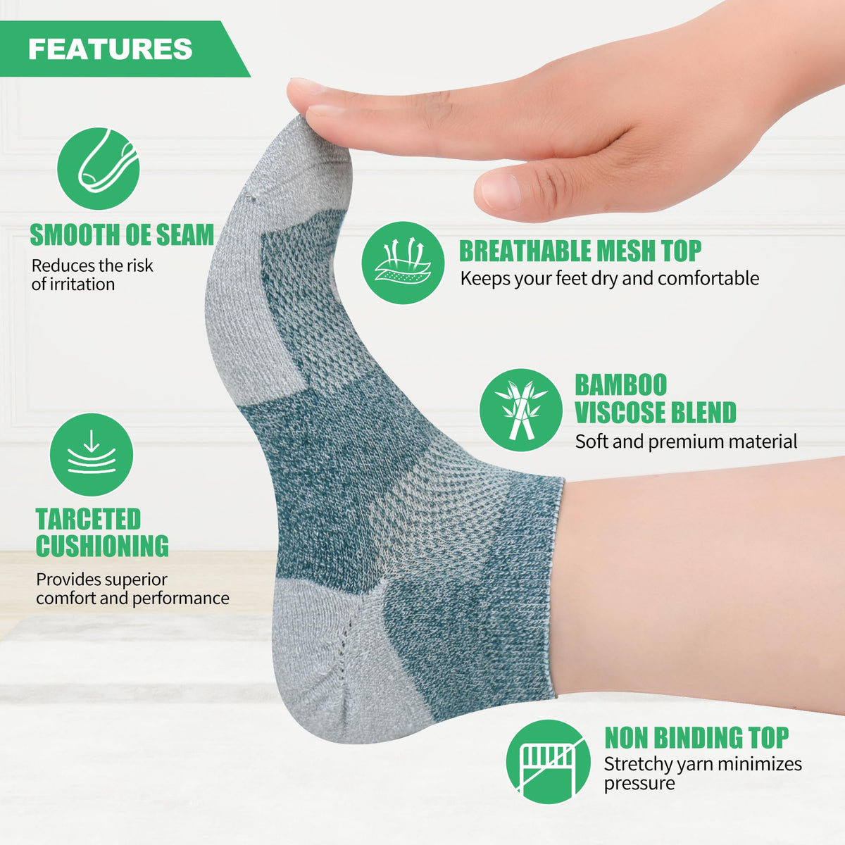 Diabetic Ankle & Low Cut Socks, 6 Pairs R63255